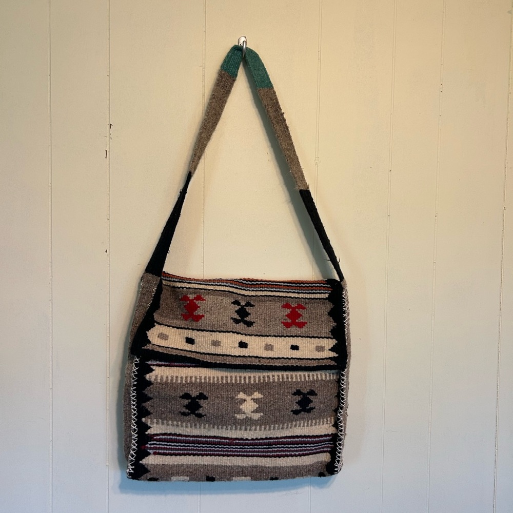 Vintage wool Aztec bag